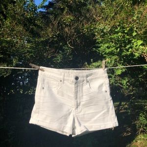 White High Rise Shorts